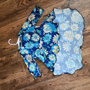 Girl's size 6 blue floral hi-low top